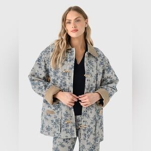 NWT Hunter Bell Barn Jacket in Cornflower Toile, Size Small